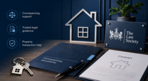 How to Choose a Solicitor for a Mortgage with trusted conveyancing support, legal documents and The Law Society logo.