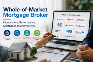 Whole-of-Market Mortgage Broker explaining wider lender choice, expert advice and suitable mortgage options for clients.