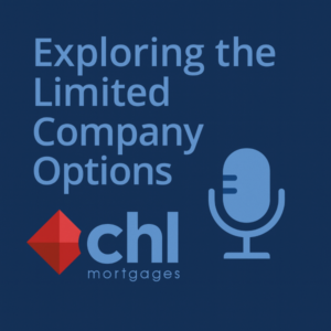 A 600×600 square graphic on a dark blue background (#232942) with light blue Open Sans text (#5b7dbc) reading “Clients with Complex Cases” on the left, and a simple light blue microphone icon on the right. Along the bottom, smaller uppercase text reads “SPECIALIST LENDING SOLUTIONS