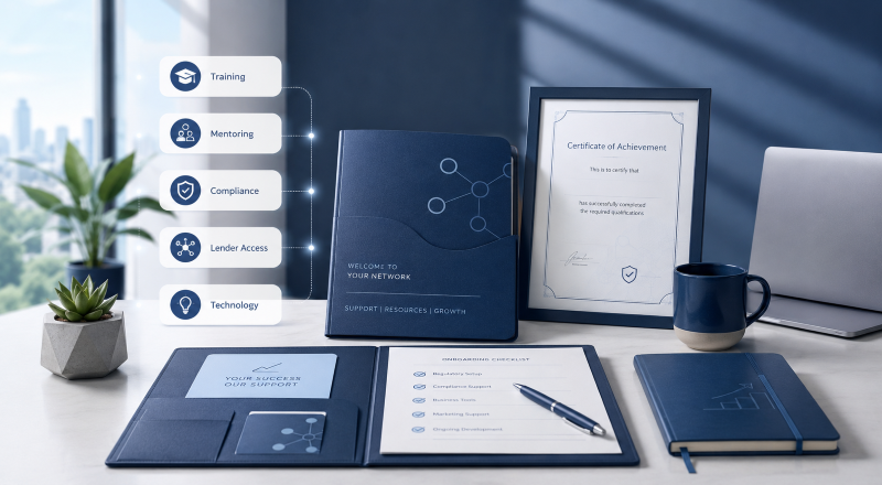 Newly Qualified Adviser Network Support with training, mentoring, compliance, lender access and technology resources.