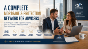 Complete Mortgage and Protection Network for Advisers with two mortgage professionals discussing business growth, compliance support, technology, training, referrals and client outcomes.
