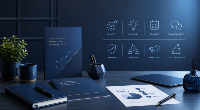 Business Development Support for Mortgage Brokers, including coaching, training, compliance, marketing and lead generation.