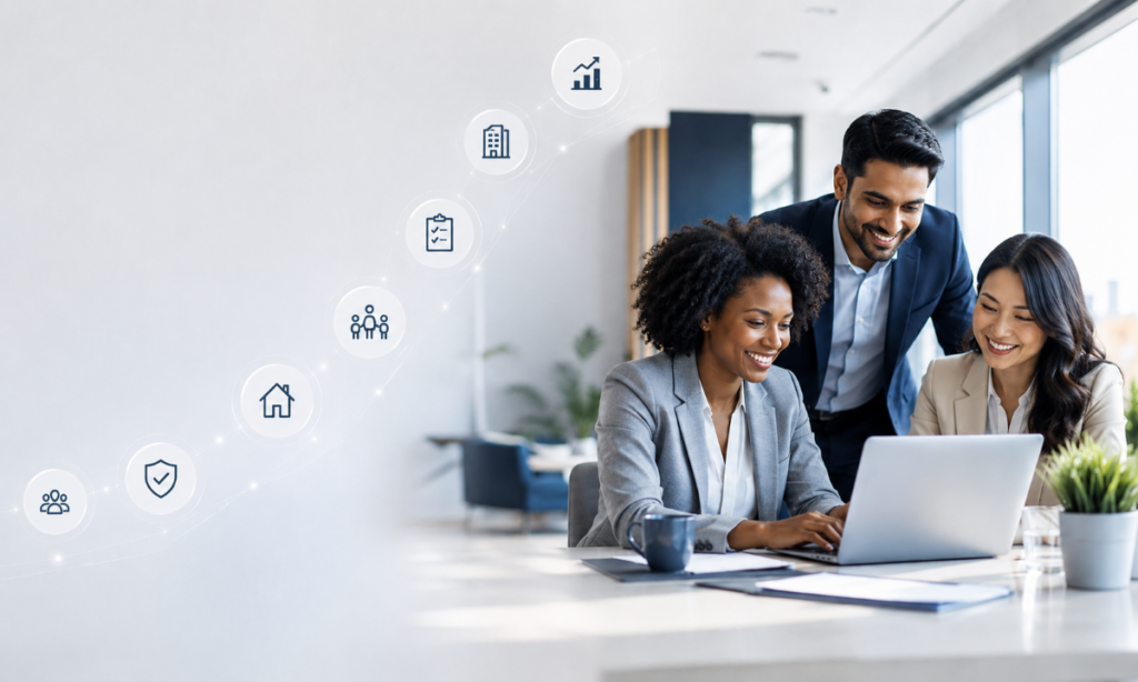 Switching Mortgage Networks with a diverse team of professional mortgage advisers collaborating in a modern office