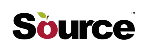 Source logo with the word “Source” in black text, featuring a red apple with a green leaf forming the letter “o”, displayed on a white background.