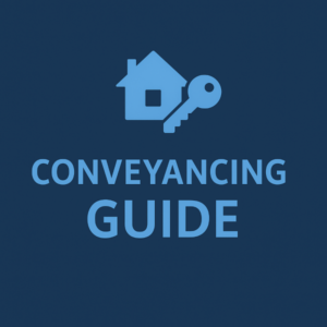 Conveyancing Guide cover image with a dark blue background and large light blue “Conveyancing Guide” text centred on the design.